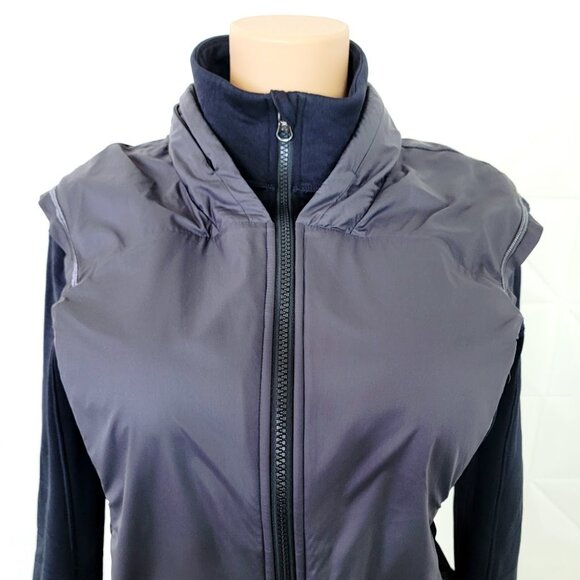 Lululemon Women's Heathered Black Snug Sprinter Full-Zip Running Jacket Size 8 - Picture 3 of 9